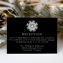 Recepción de Boda Simple Copo de Nieve Negro
