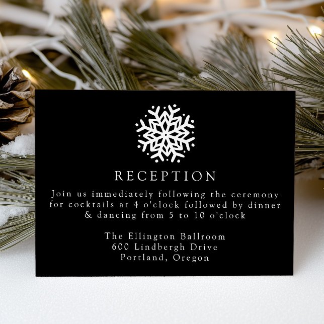 Recepción de Boda Simple Copo de Nieve Negro (Subido por el creador)