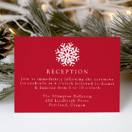 Recepción de Boda Simple Copo de Nieve Rojo