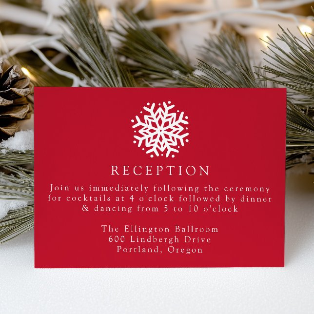 Recepción de Boda Simple Copo de Nieve Rojo (Subido por el creador)