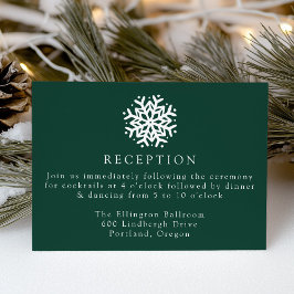 Recepción de Boda Simple Copo de Nieve Verde
