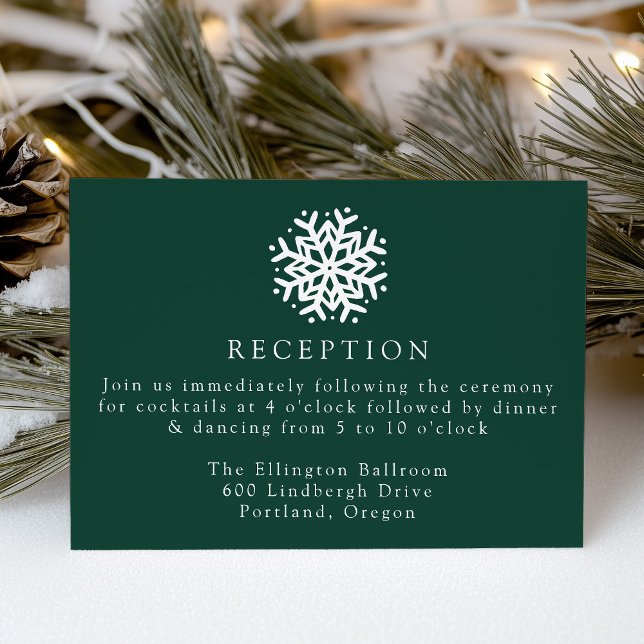 Recepción de Boda Simple Copo de Nieve Verde (Subido por el creador)