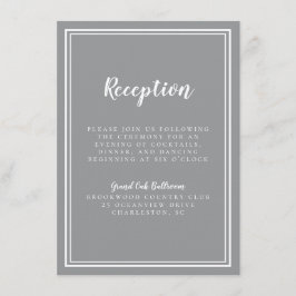 Recepción de Boda Simple Gris Chic enmarcado Blanc