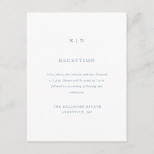 Recepción de Boda Simple Polvo Azul