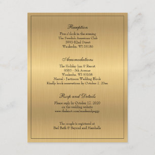 Recepción de Boda Tradicional Elegante de Oro