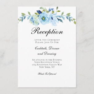 Recepción de Boda Tradicional Floral Verde Azul