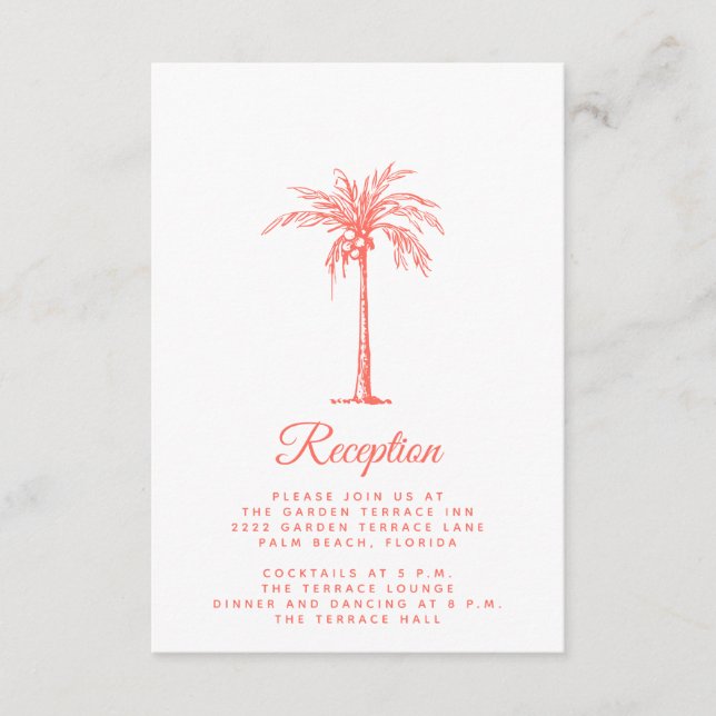 Recepción de Boda Tropical de Árbol de Palma de Co (Anverso)