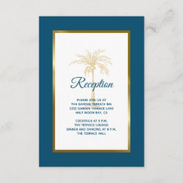 Recepción de Boda Tropical Ocean Blue Gold Palm