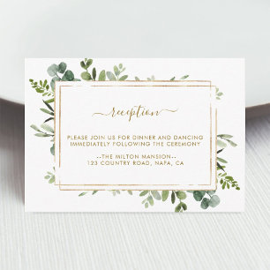 Recepción de Boda Verde Botánico Dorado