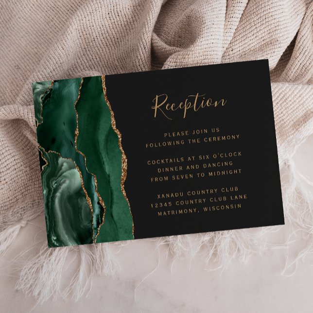Recepción de Boda Verde Esmeralda Oro Ágata Oscura (Subido por el creador)