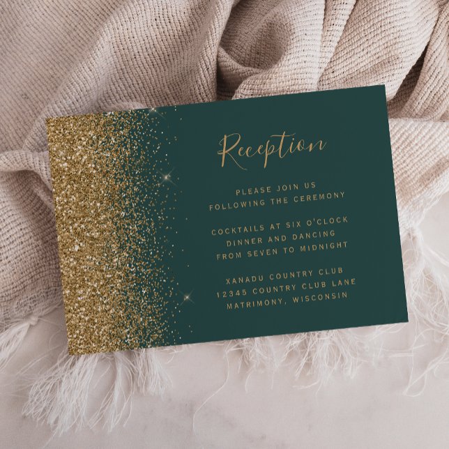 Recepción de Boda Verde Oscuro Brillo Dorado Moder (Subido por el creador)