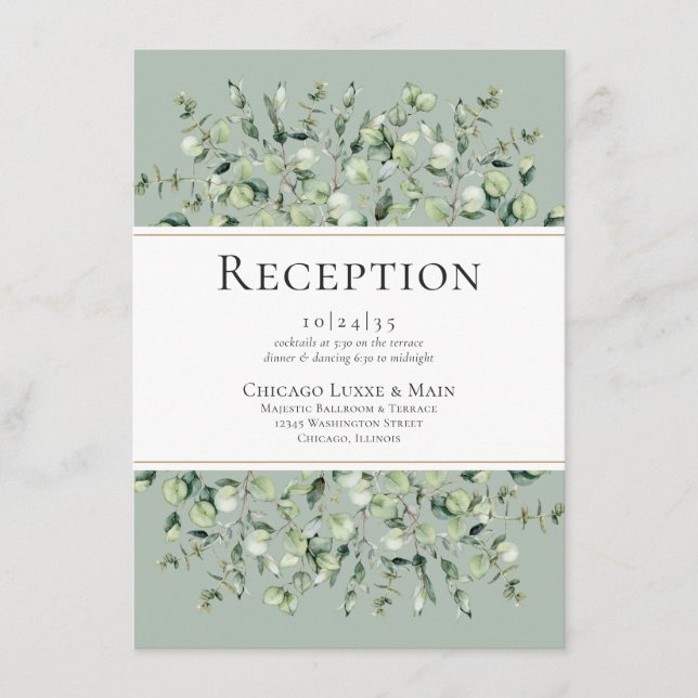 Recepción de Boda Verde Salvia Eucalipto (Anverso)