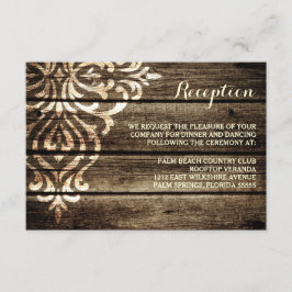 Recepción de Boda Vintage Damask Madera de Granero