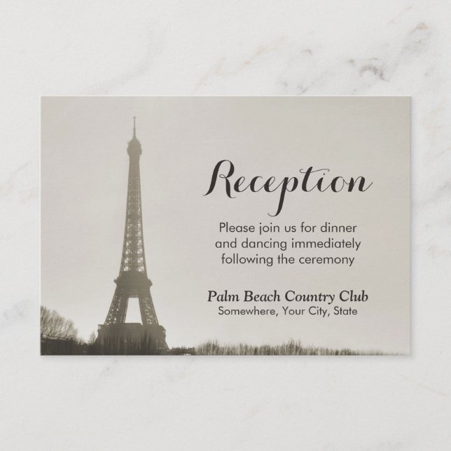 Recepción de Boda Vintage Torre Eiffel de París (Anverso)