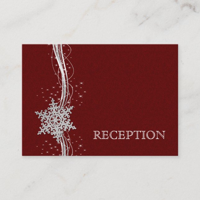 recepción de bodas con copos de nieve rojos Silver (Anverso)
