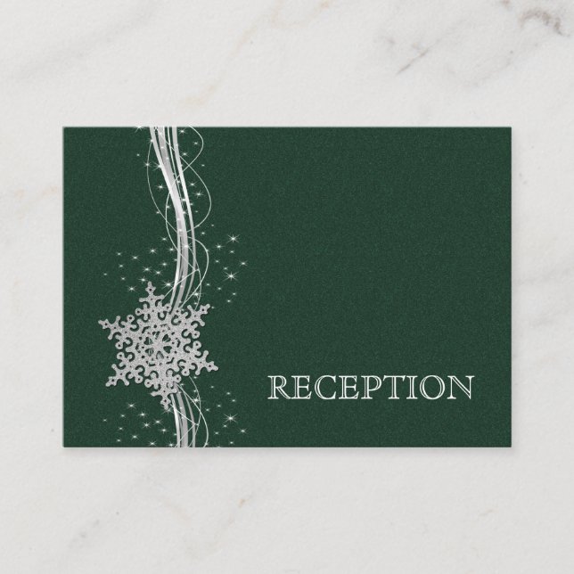 recepción de bodas con copos de nieve verde Silver (Anverso)