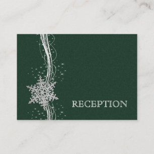 recepción de bodas con copos de nieve verde Silver