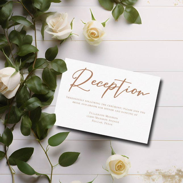 Recepción de bodas con escritura marrón de Siena (Subido por el creador)