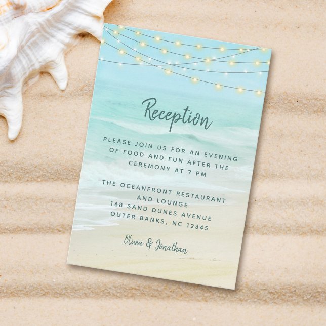 Recepción de bodas con luces de cuerda oceánica de (Subido por el creador)