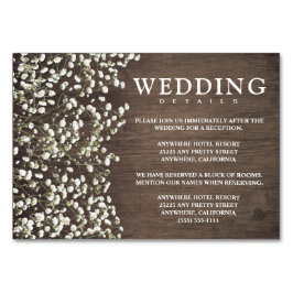 Recepción de bodas de aliento para bebés + tarjeta