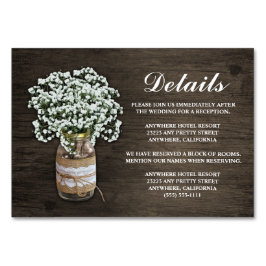 Recepción de bodas de aliento para bebés + tarjeta