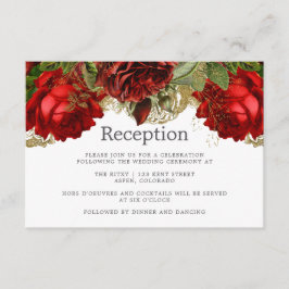 Recepción de bodas de borgoña roja y dorada