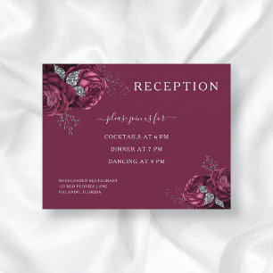 Recepción de bodas de borgoñas florales