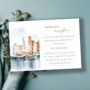 Recepción de bodas de color acuático en el Skyline