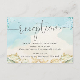 Recepción de bodas de destino de las conchas oceán