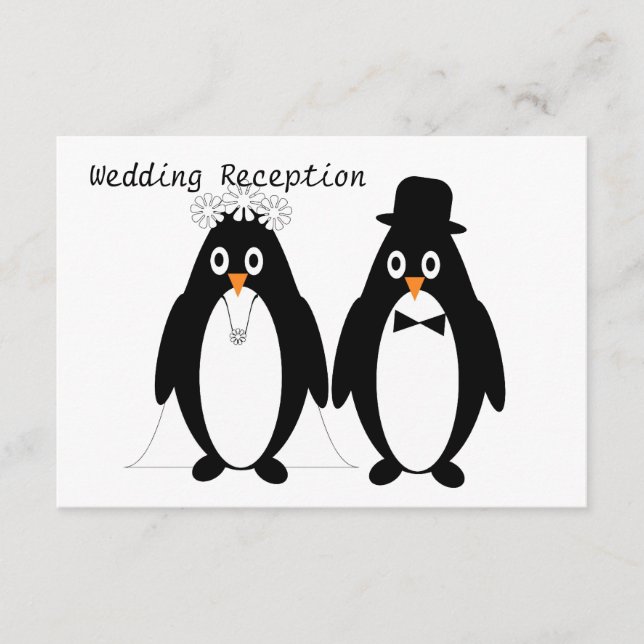 Recepción de bodas de diseño de pingüino (Anverso)
