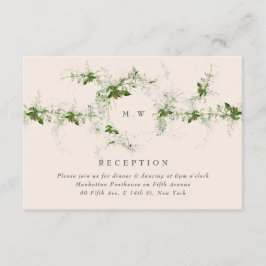 Recepción de bodas de eucalipto verde crema