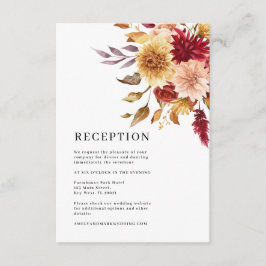 Recepción de bodas de flores de otoño