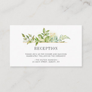 Recepción de bodas de follaje verde de flores silv
