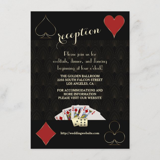 Recepción de Bodas de Gatsby Casino Las Vegas Poke (Anverso)