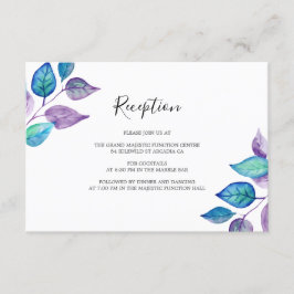 Recepción de bodas de hojas moradas turquesa