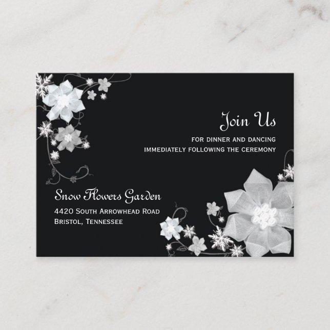 Recepción de Bodas de Invierno en Blanco y Negro (Anverso)