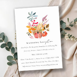 Recepción de bodas de la calabaza de la cosecha de