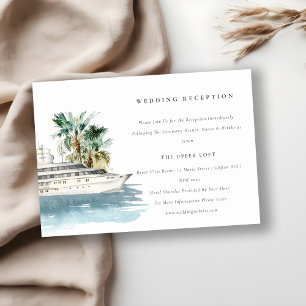 Recepción de bodas de la palma del barco de crucer