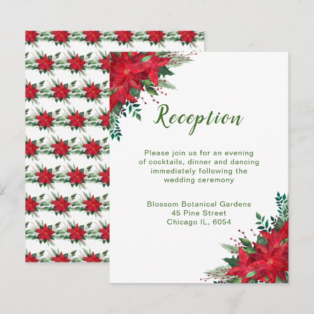 Recepción de bodas de los navidades de Poinsettia  (Anverso / Reverso)