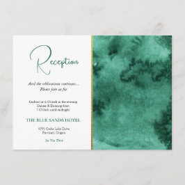 Recepción de bodas de moda verde esmeralda y oro