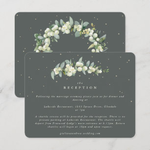 Recepción de bodas de nieve verde + eucalipto