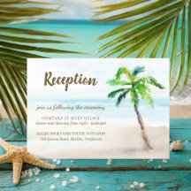 Recepción de bodas de palmeras de playa tropical