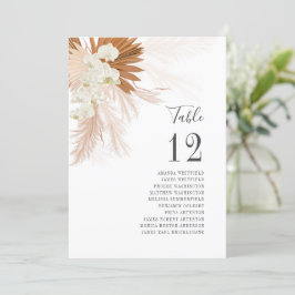 Recepción de bodas de pampas número de mesa de hie