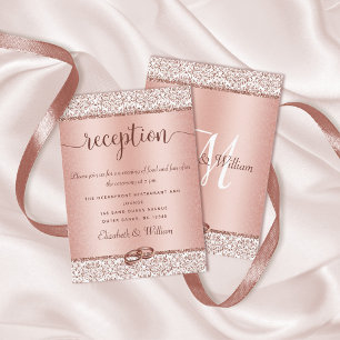 Recepción de bodas de Purpurina Rosa Gold Damask