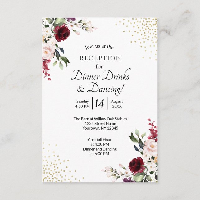 Recepción de bodas de Relieve metalizado dorado fl (Anverso)