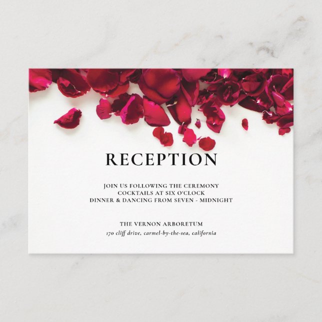 Recepción de bodas de rosas rojas (Anverso)