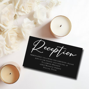 Recepción de bodas de tipografía blanca simple