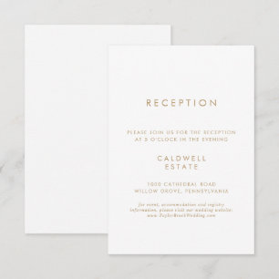 Recepción de bodas de tipografía de oro de moda