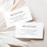 Recepción de bodas de tipografía Minimalista negra<br><div class="desc">Infórmese sobre los detalles de la recepción con esta tarjeta de recepción de boda de personalizable. Presenta una tipografía minimalista. Personalice agregando sus detalles. Esta minimalista tarjeta de recepción es perfecta para cualquier tipo de evento o temporada.</div>
