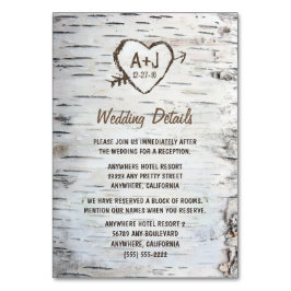 Recepción de bodas en árbol de aves + Tarjetas de